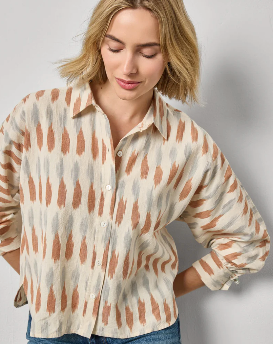 Ikat Dolman Button Down