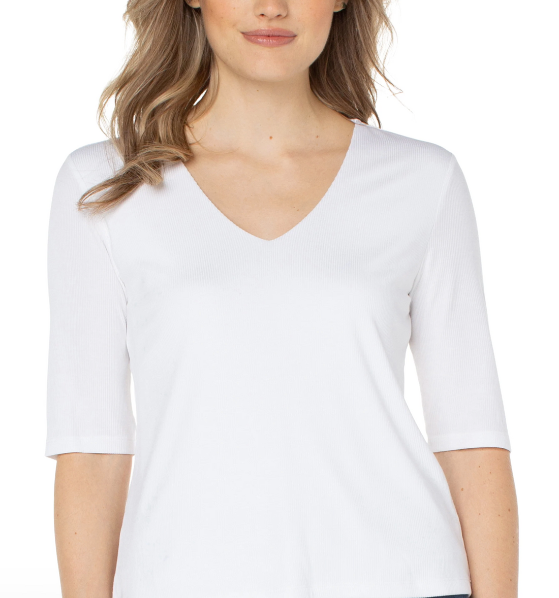 Double Layer V-Neck Rib