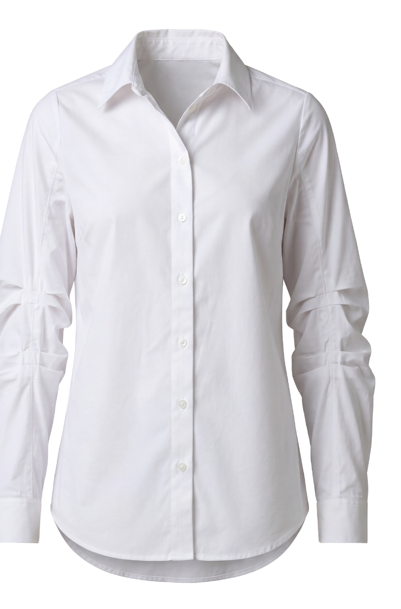 Blouse w/Pleated Sleeves