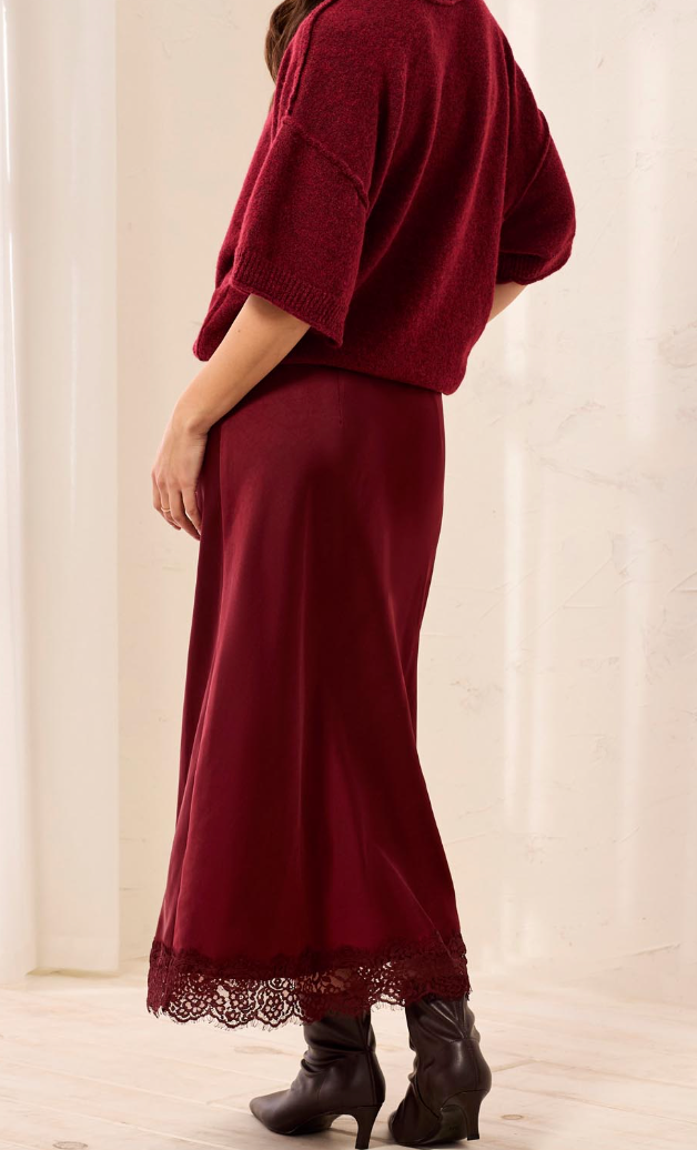 Satin Skirt w/Lace