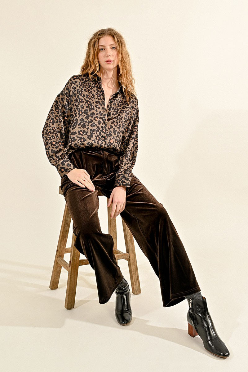 Flowing Velvet Panne Pants