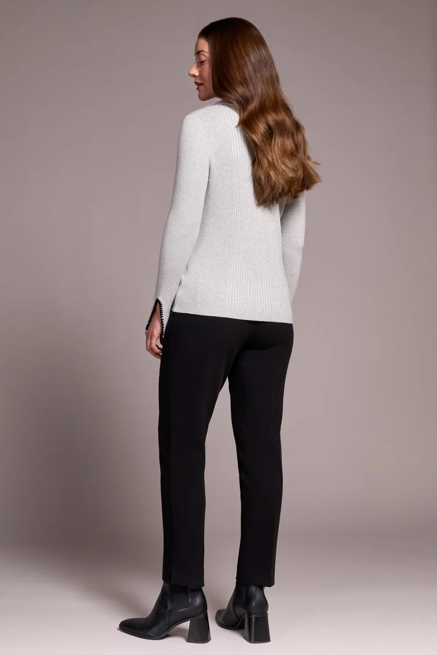Blanket Stitch Polo Sweater