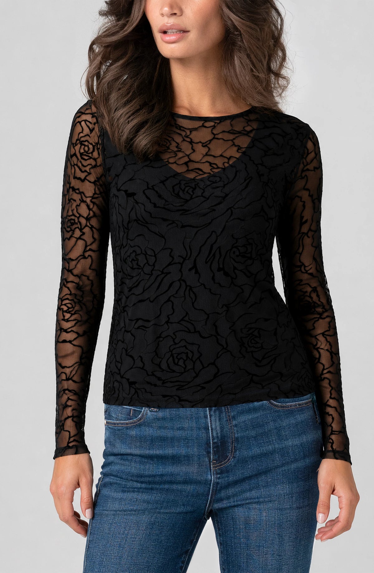 L/S Layered Knit Top w/ Detail