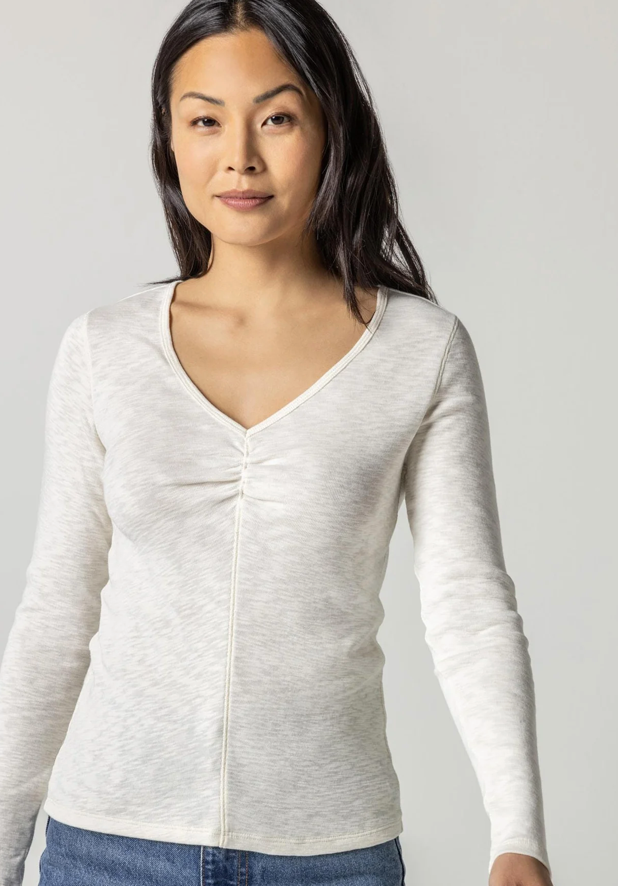 Long Sleeve Shirred