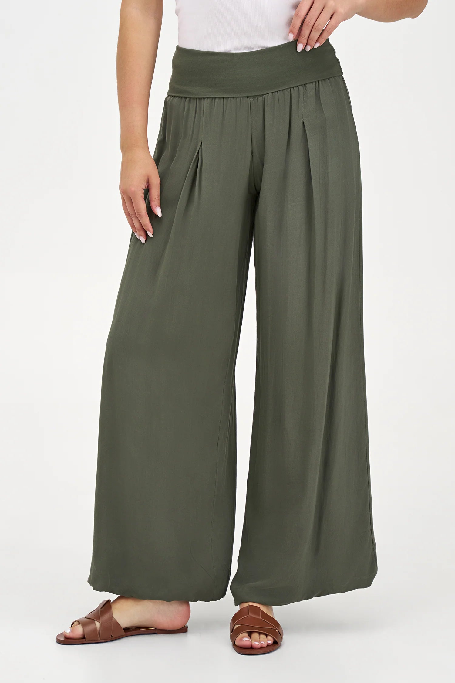 Rolled Waist Flowy Pants
