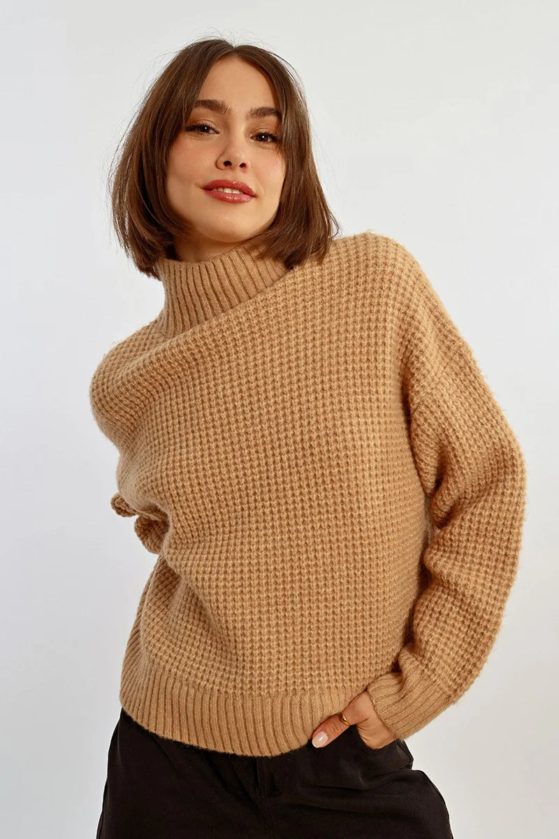 Mock Neck Knit Sweater