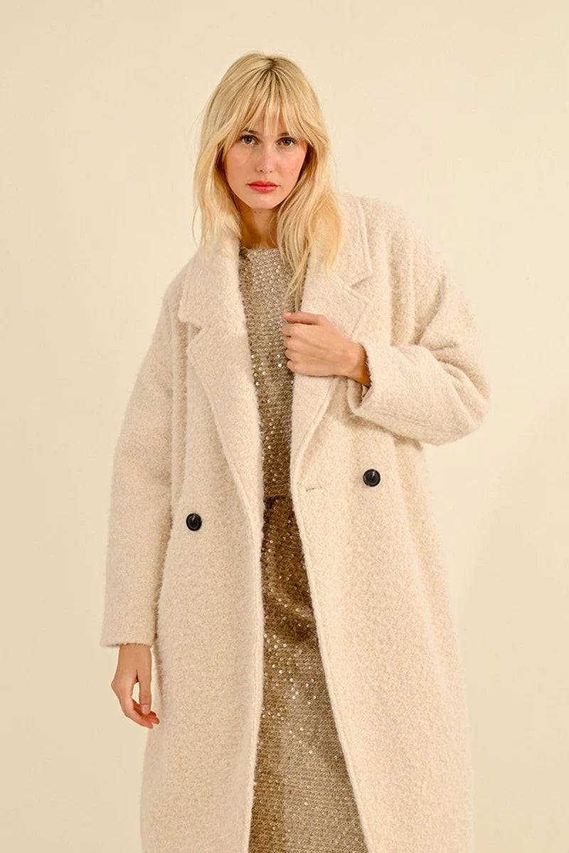 Long Sheepskin Effect Coat