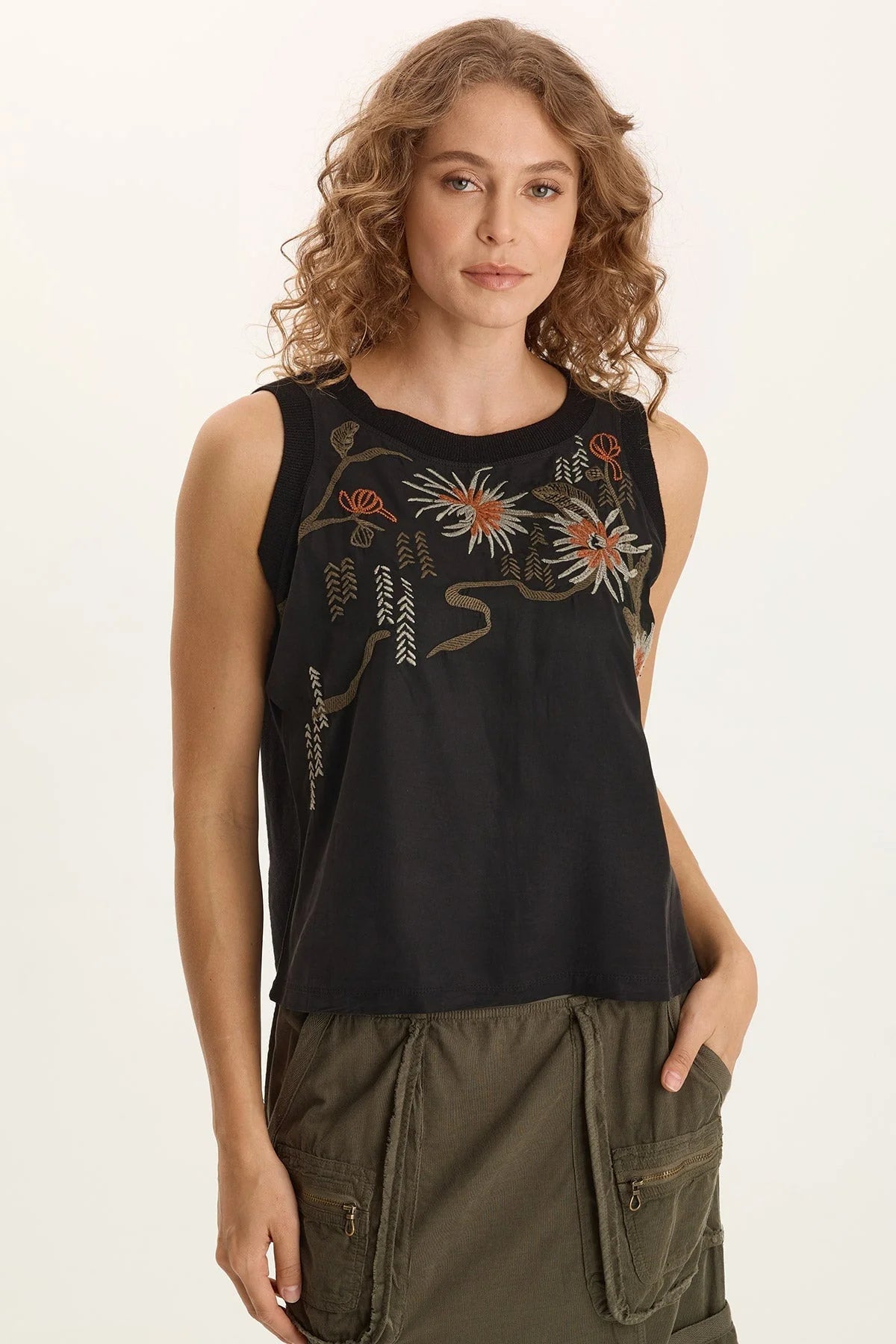 Embroidered Katrine Tank