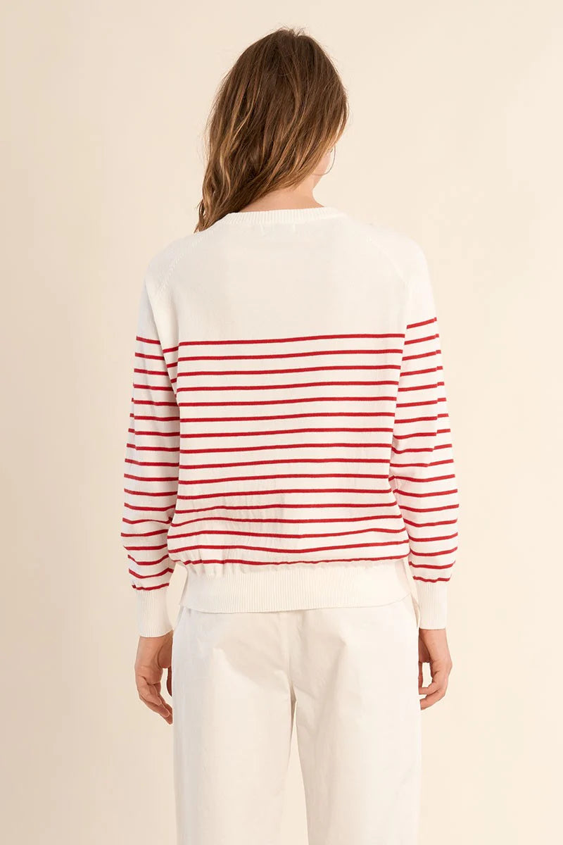 Striped Button-Up Sweater
