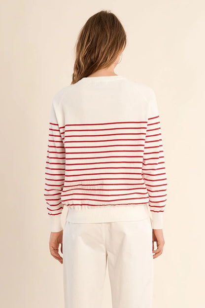 Striped Button-Up Sweater