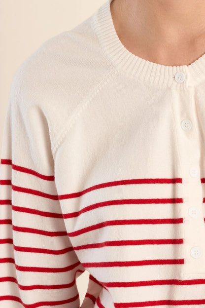 Striped Button-Up Sweater