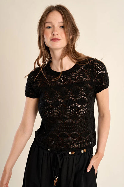 Crocheted S/S Sweater