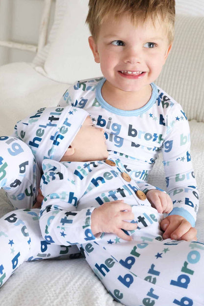Little Brother Newborn Baby Knot Gown &amp; Hat Set