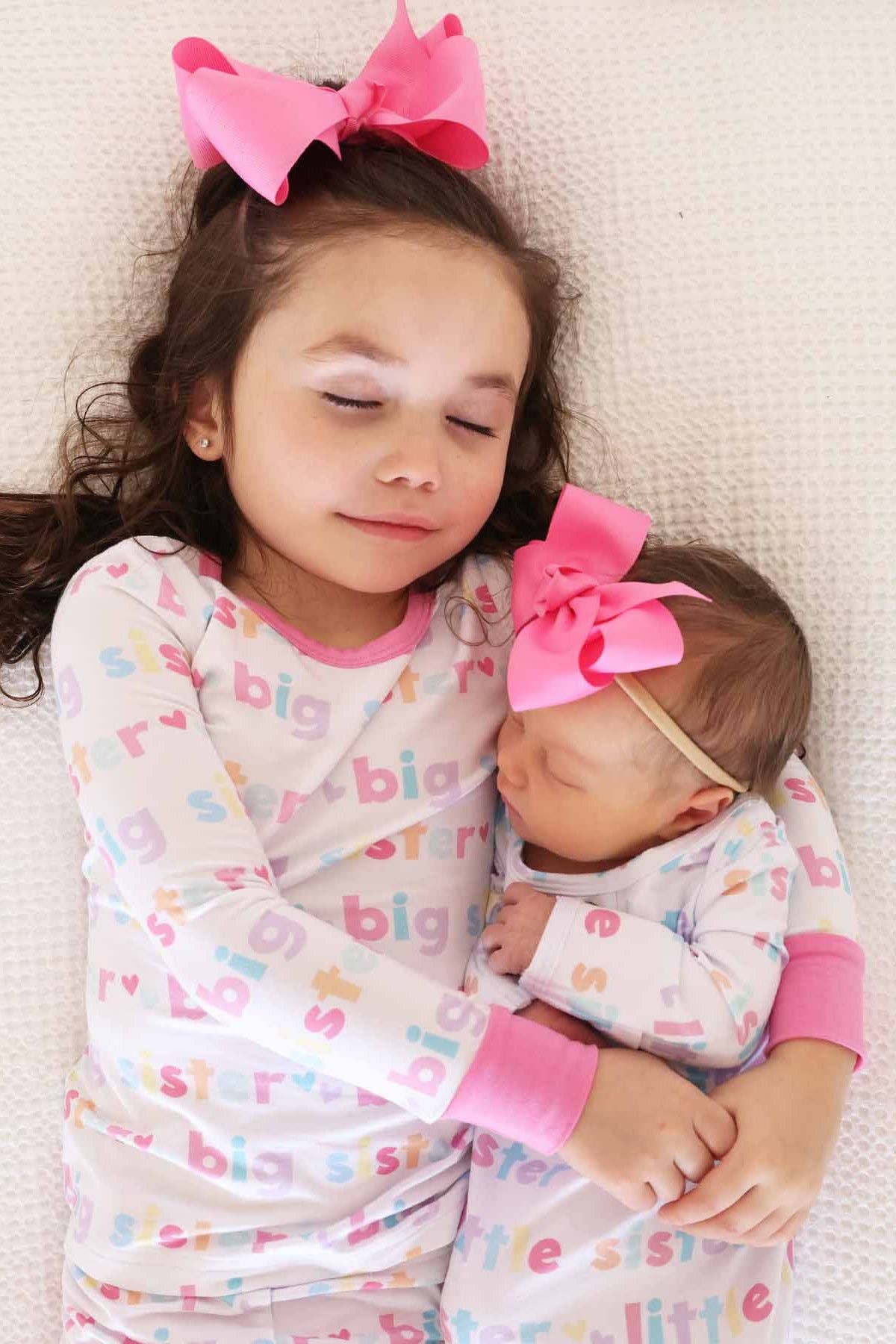 Little Sister Newborn Baby Knot Gown &amp; Hat Set