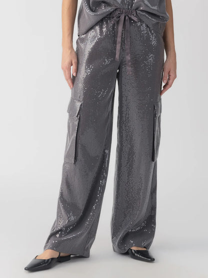 Pull-On Sequin Cargo Pant