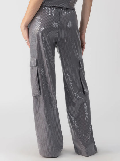 Pull-On Sequin Cargo Pant