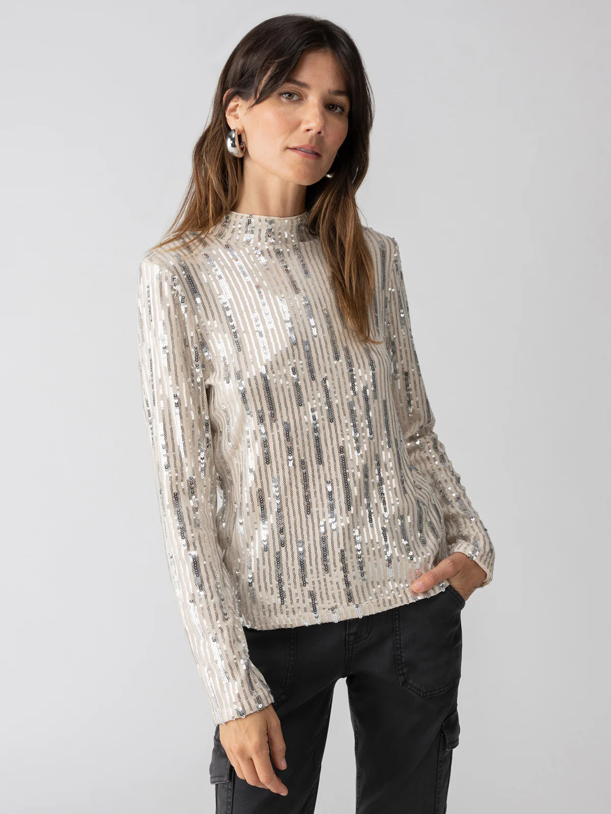 Lets Celebrate Sequin Mock Neck