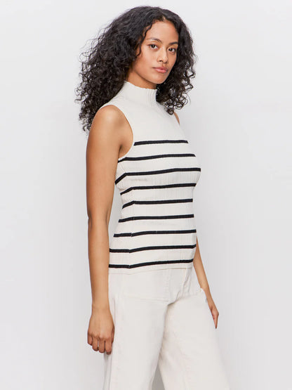Ribbed Funnel Neck Top