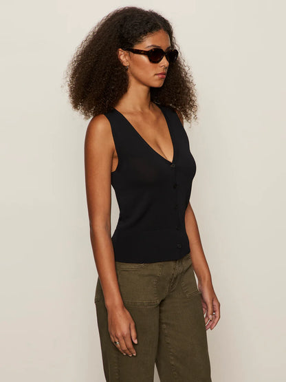 Knitted Button Front Tank
