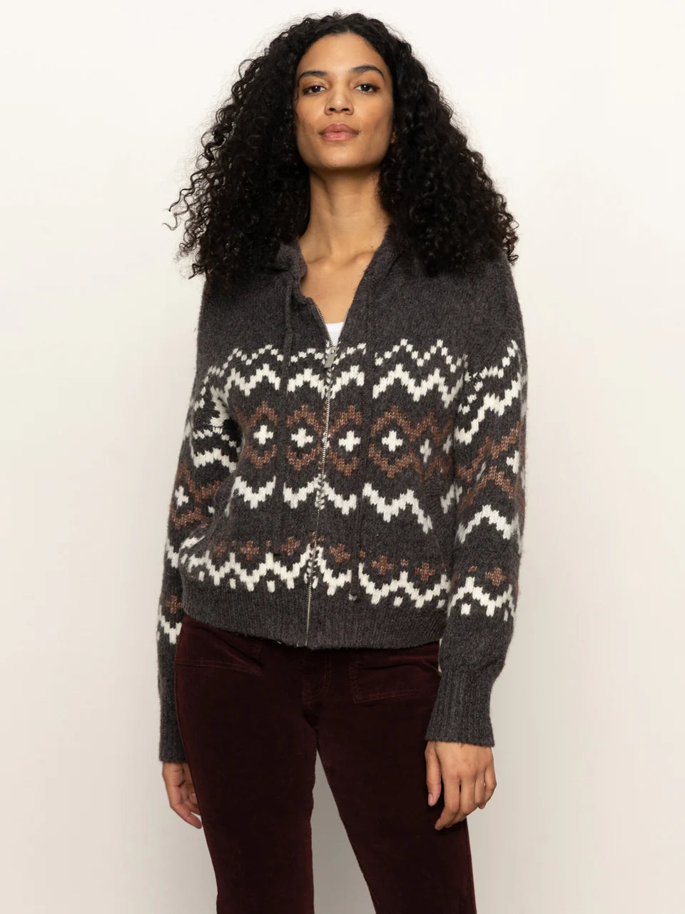 Zip-Up Fairisle Hoodie