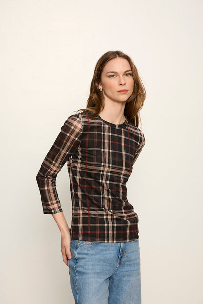 MESH 3/4 SLEEVE TOP