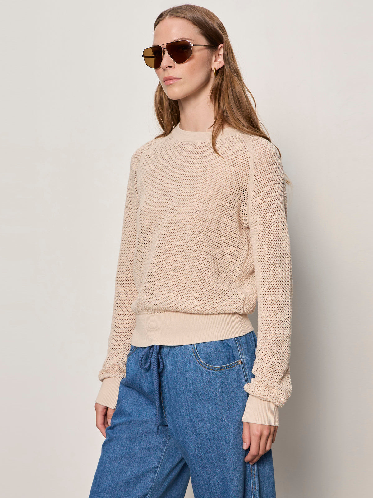 SOLEIL OPEN STITCH SWEATER