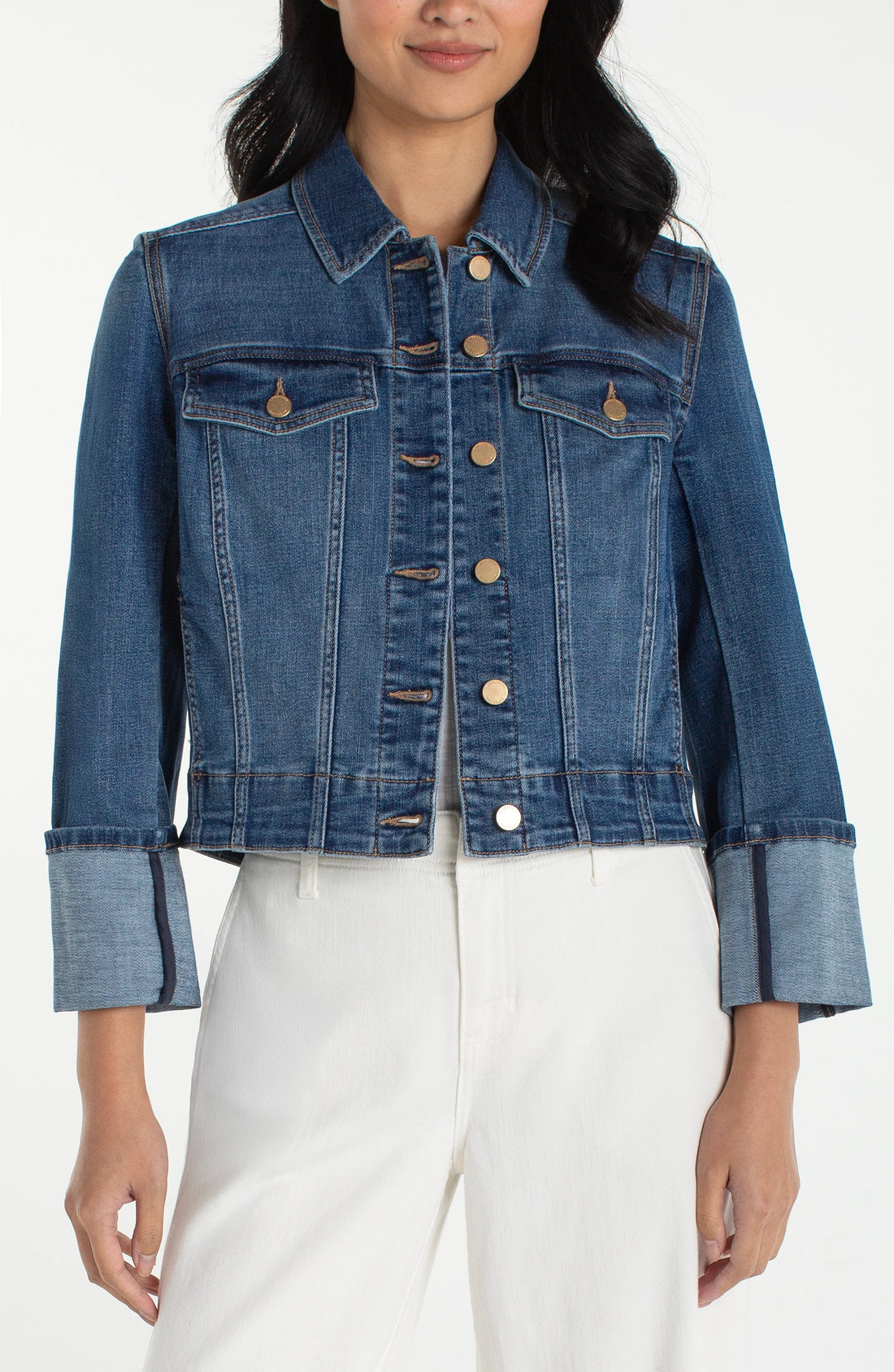 Bracelet Length Cuffed Jean Jacket