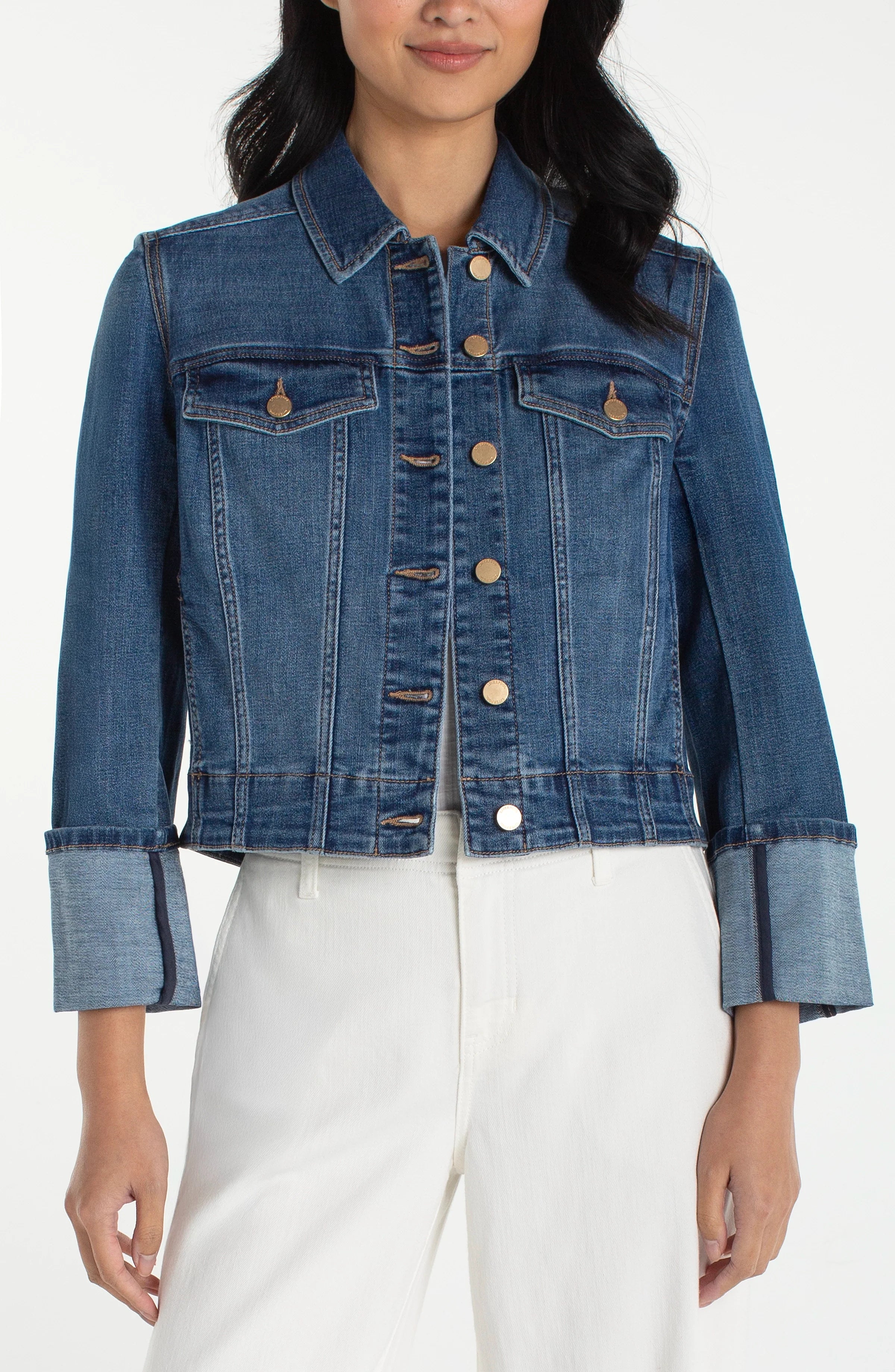 Bracelet Length Cuffed Jean Jacket