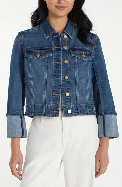 Bracelet Length Cuffed Jean Jacket