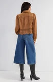 Puff Sleeve Jacket w/ Laser Cut Hem