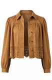 Puff Sleeve Jacket w/ Laser Cut Hem