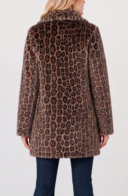 Collared Faux Fur Coat