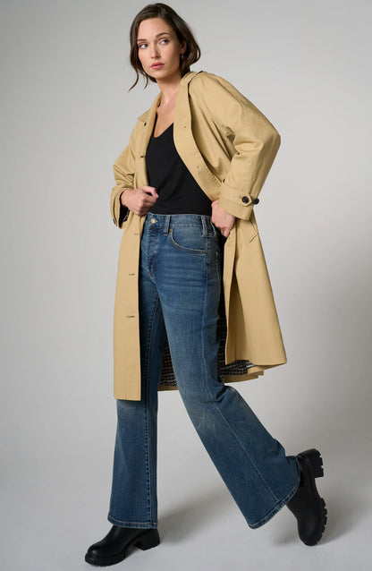 Raglan Sleeve Coat w/ Pleat Back
