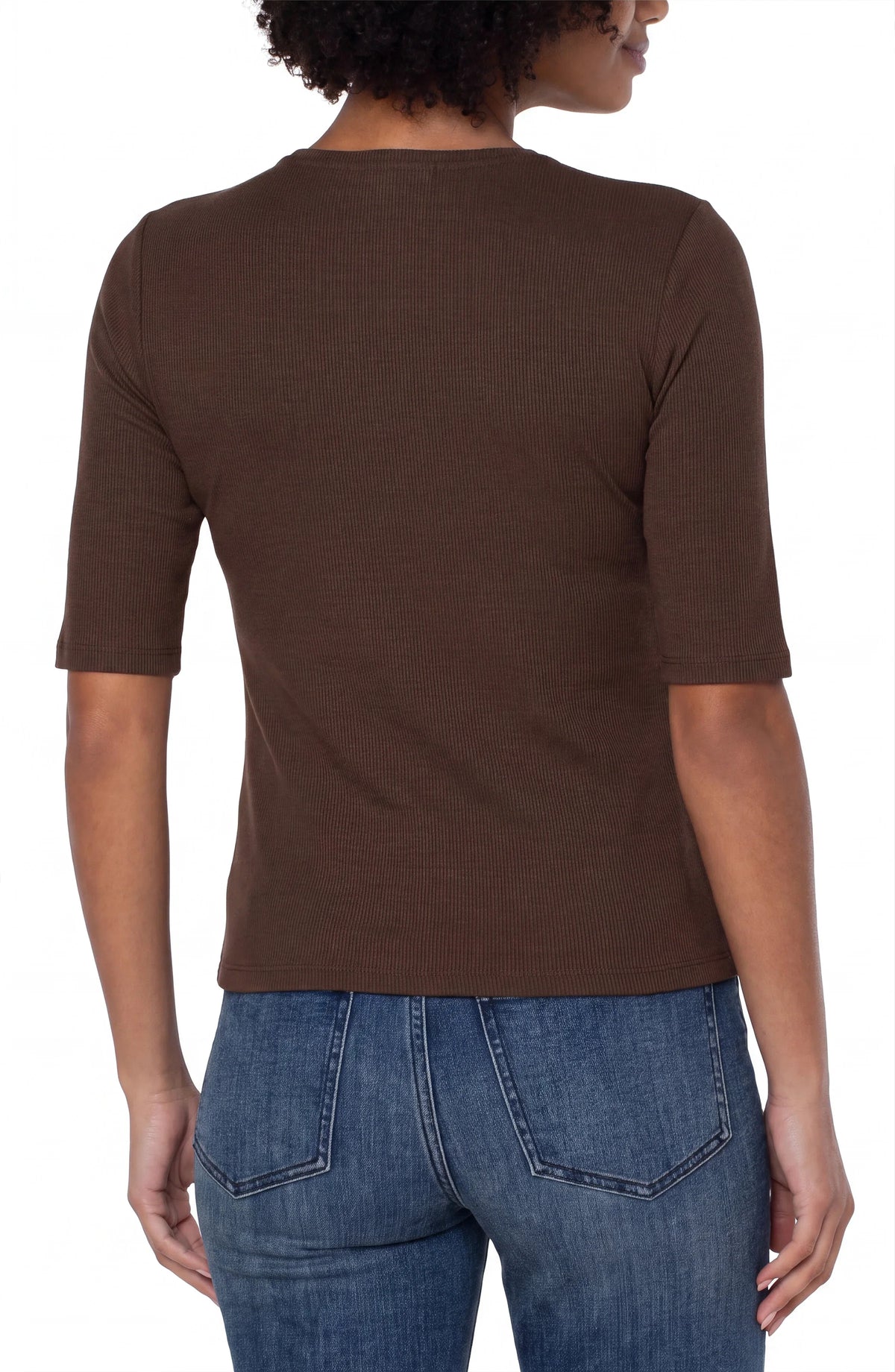 Double Layer V-Neck Rib