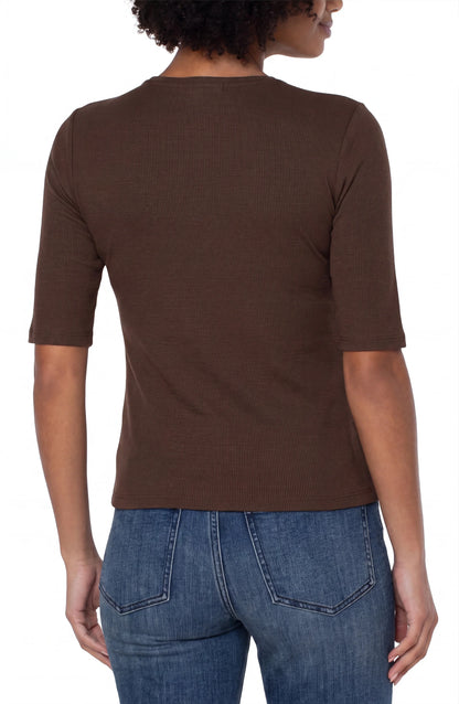 Double Layer V-Neck Rib
