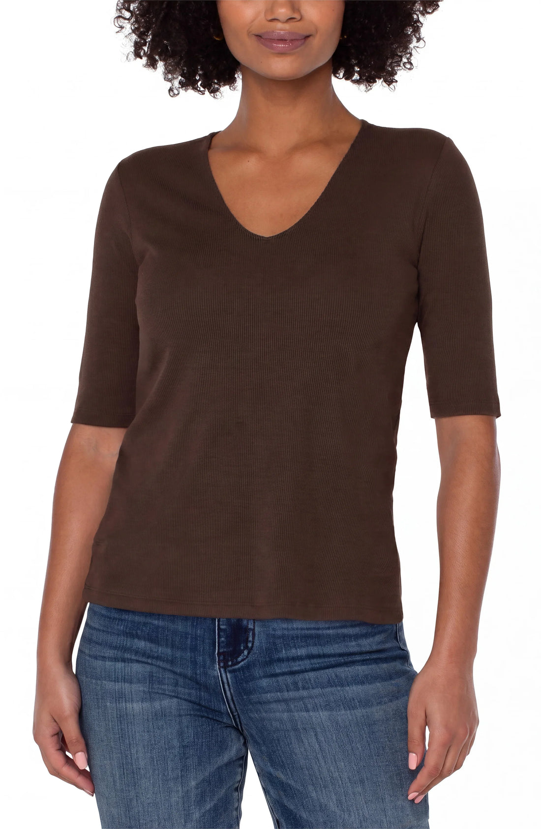 Double Layer V-Neck Rib