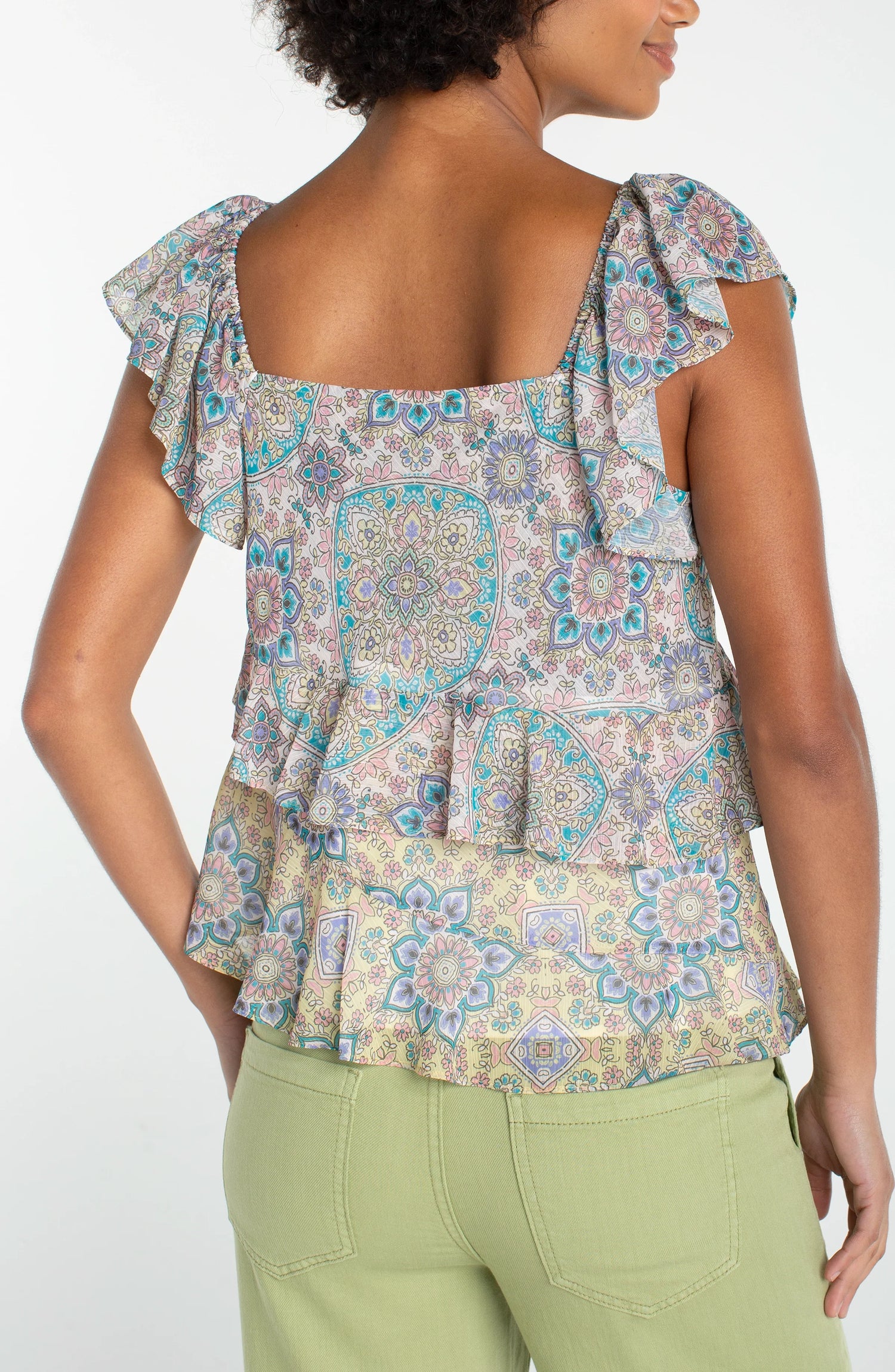 Flutter Sleeve Draped Top