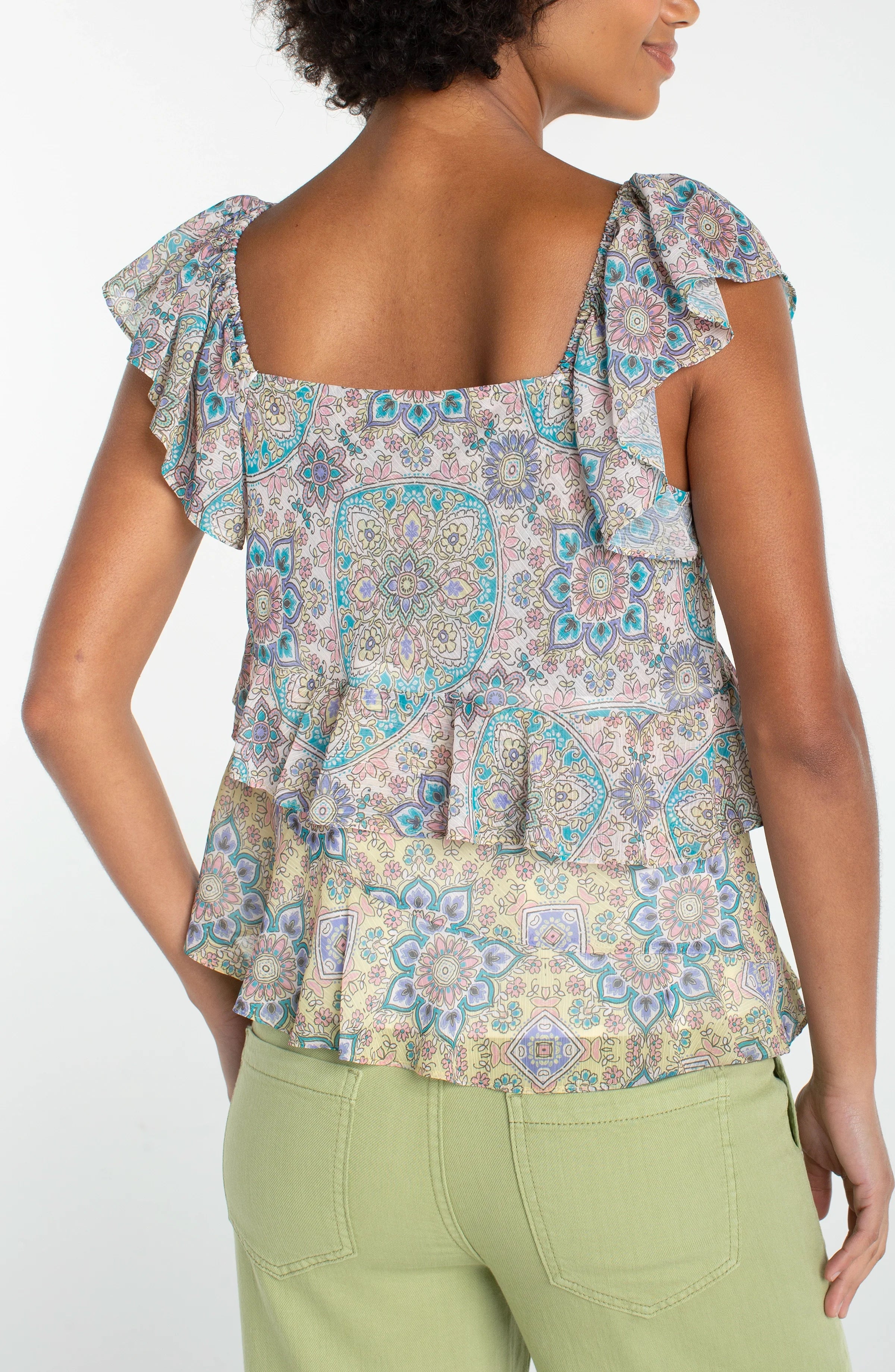 Flutter Sleeve Draped Top