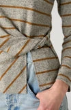 Striped Boat Neck Top w/ Twist Detail