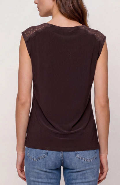 Draped Neck Sleeveless Top