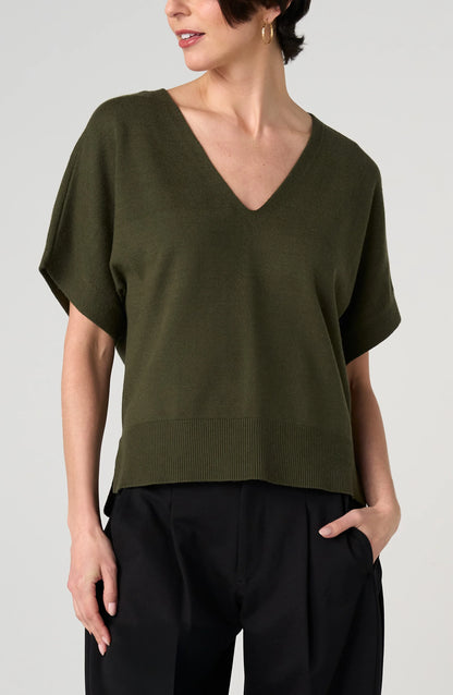 S/S V-Neck Dolman Sweater