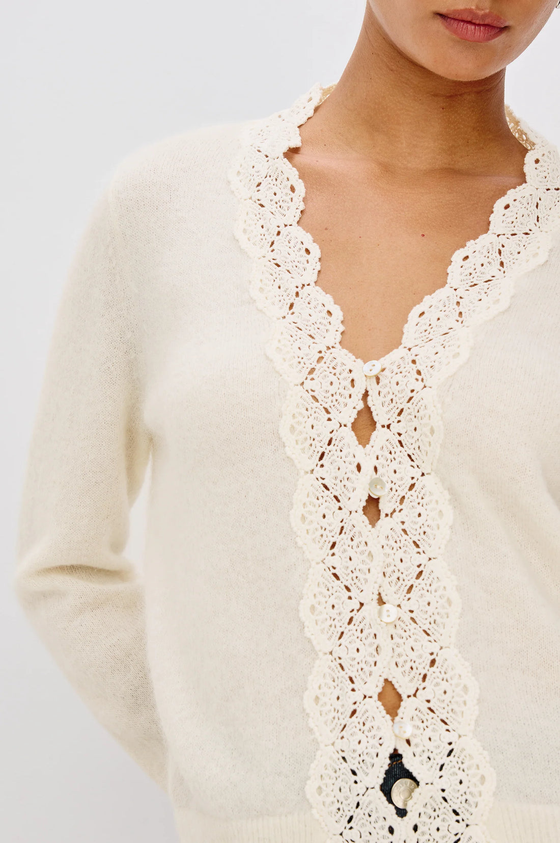 Mer Lace Trim Cardigan