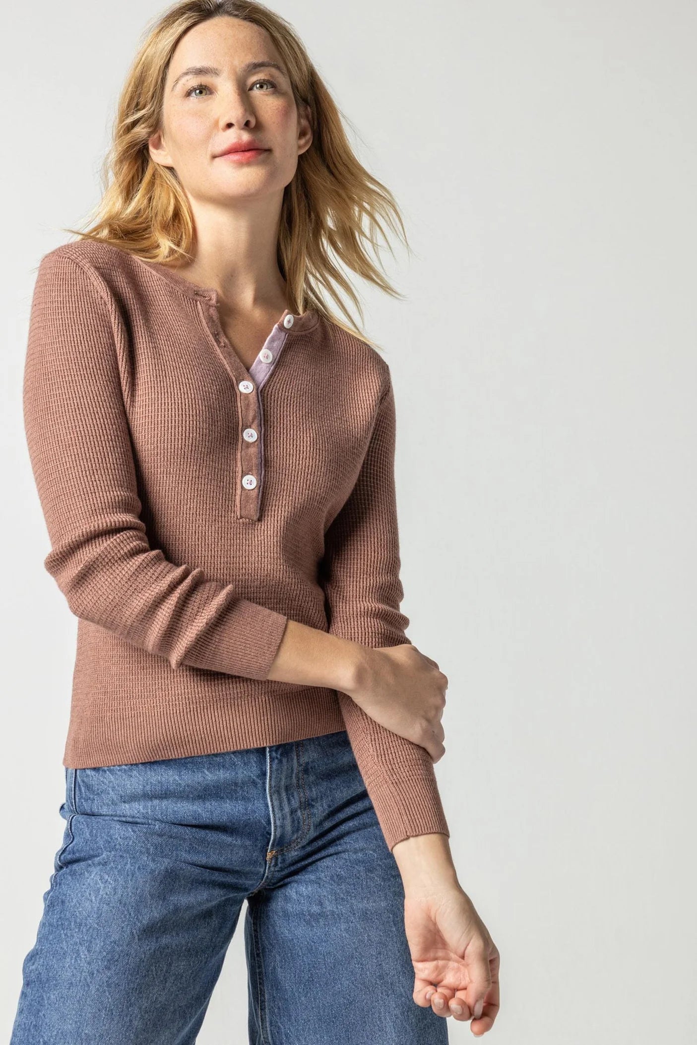 Waffle Henley Sweater