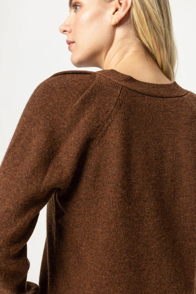 Wide Trim V-Neck Sweater