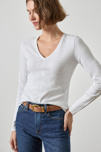 Vintage L/S Seamed V-Neck