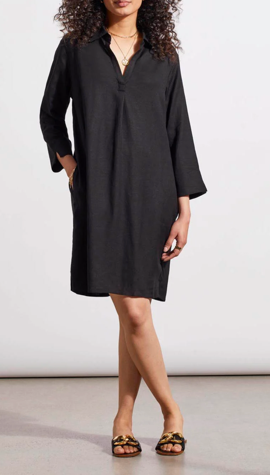 3/4 Sleeve Dress w/Pockets