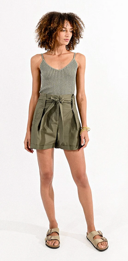 High Waisted Cotton Shorts