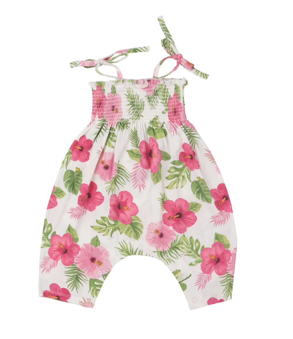 Tie Strap Smocked Romper