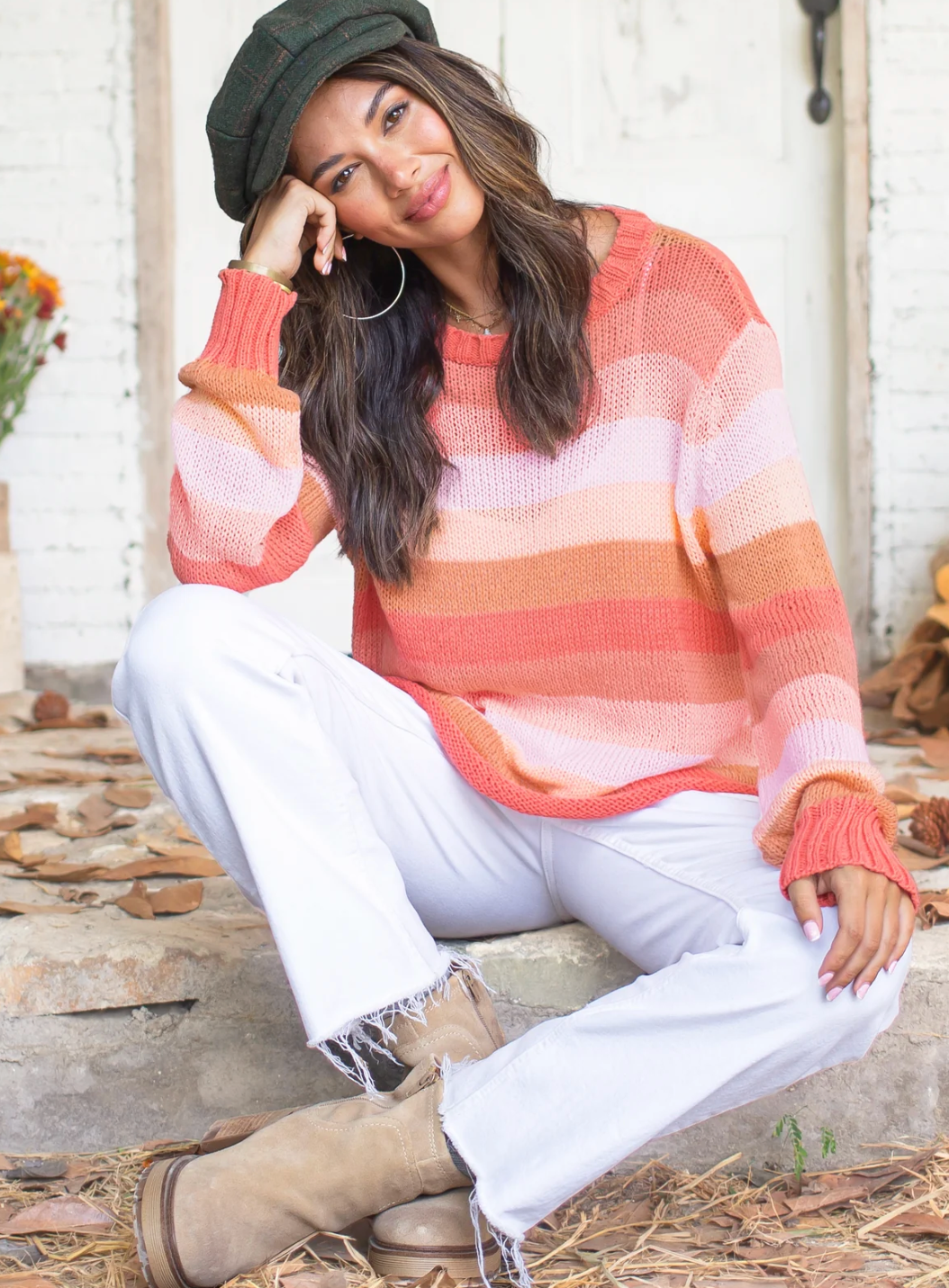 Harper Cropped Stripe Crew