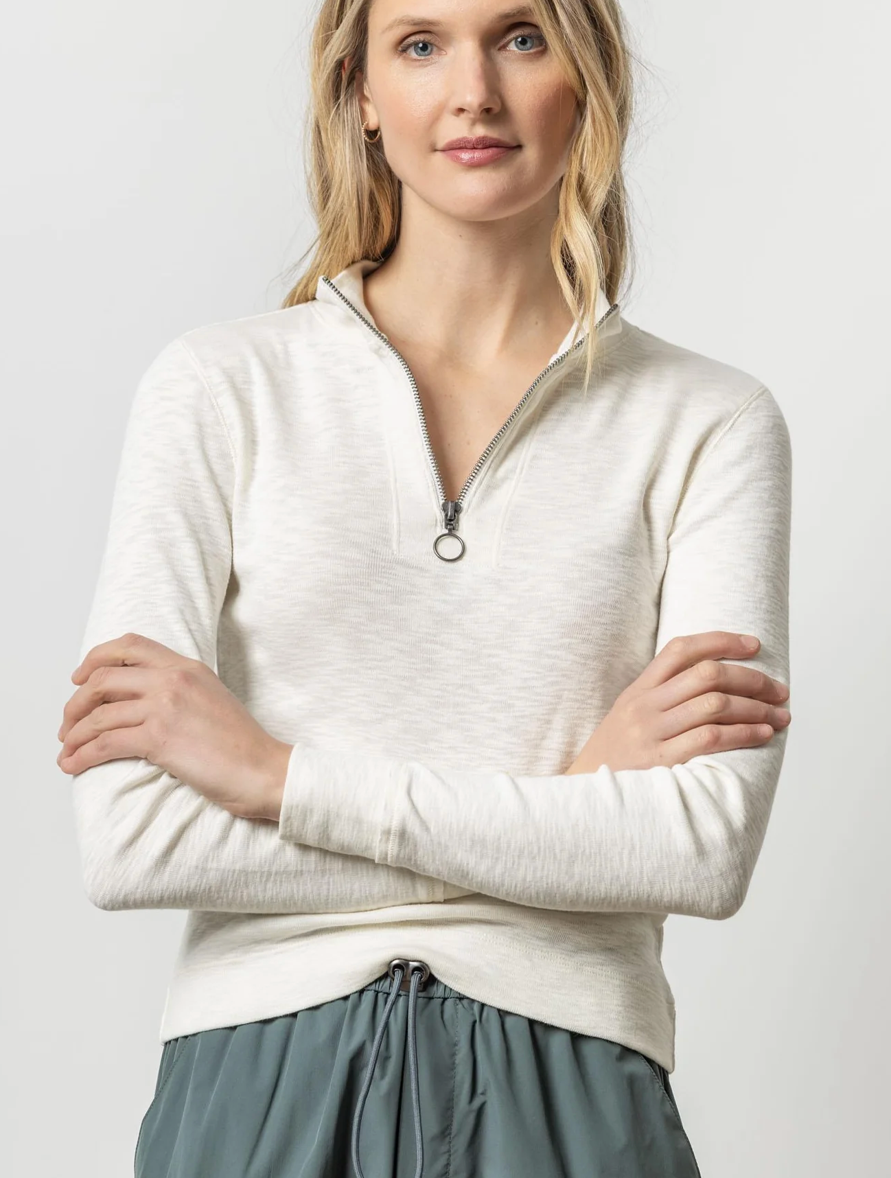 Zip Front Mock Neck